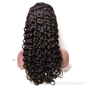 Glueless Raw Brazilian virgin Water Wave Human Hair Lace Closure Wig Wet and Wavy, 150%  Density Lace Closure Human Hair Wigs